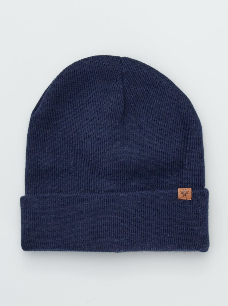 Gorro em malha fina Azul Naval - Kiabi