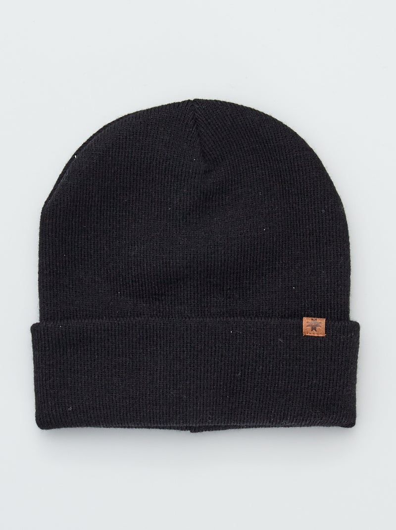 Gorro em malha fina Preto - Kiabi