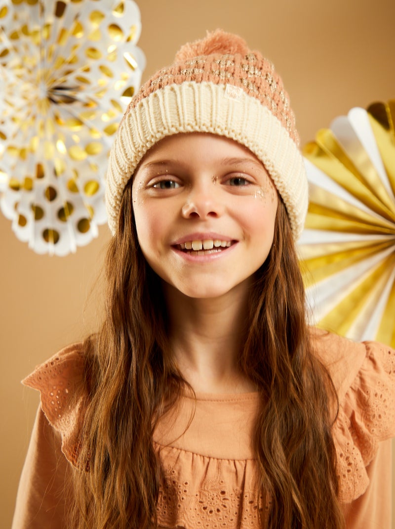 Gorro em malha grossa Bege Canela - Kiabi