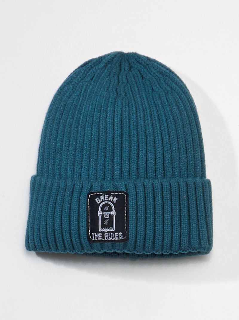 Gorro em malha nervurada AZUL - Kiabi