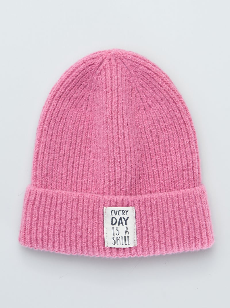 Gorro em malha nervurada com dobra ROSA - Kiabi