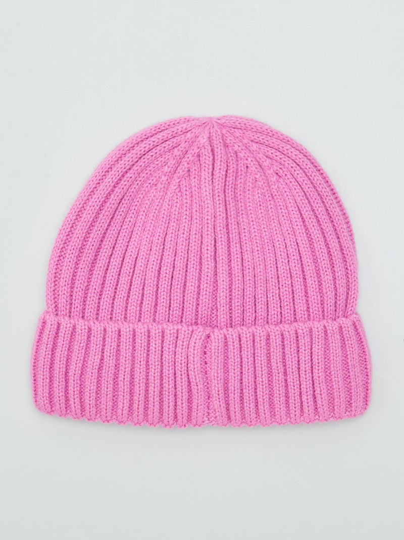 Gorro em malha nervurada ROSA - Kiabi