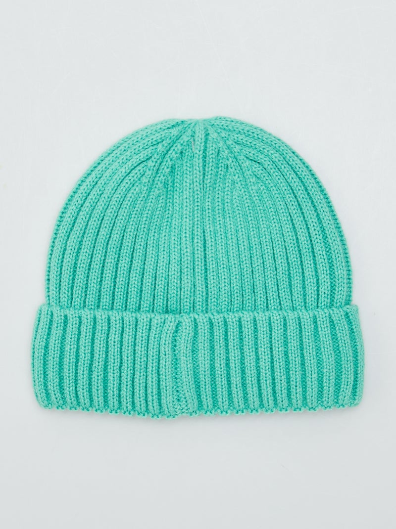 Gorro em malha nervurada VERDE - Kiabi