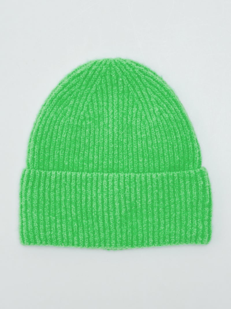 Gorro em malha nervurada VERDE - Kiabi