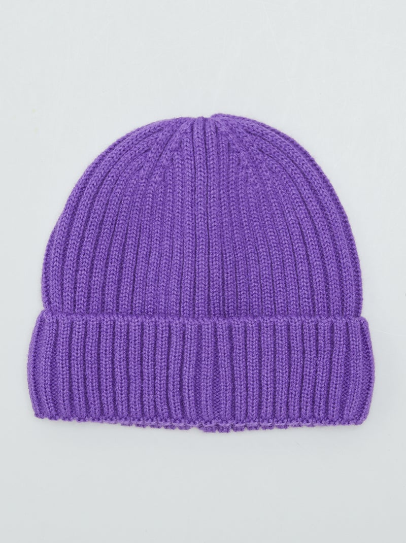 Gorro em malha nervurada VIOLETA - Kiabi