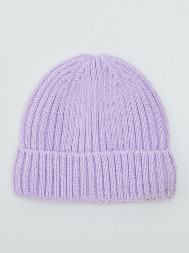Gorro em malha nervurada VIOLETA - Kiabi
