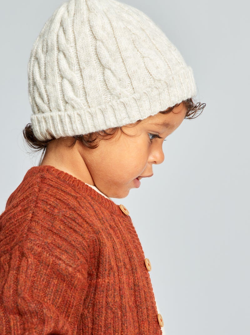 Gorro em malha torcida BEGE - Kiabi