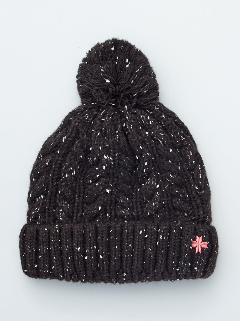 Gorro em malha torcida Preto - Kiabi