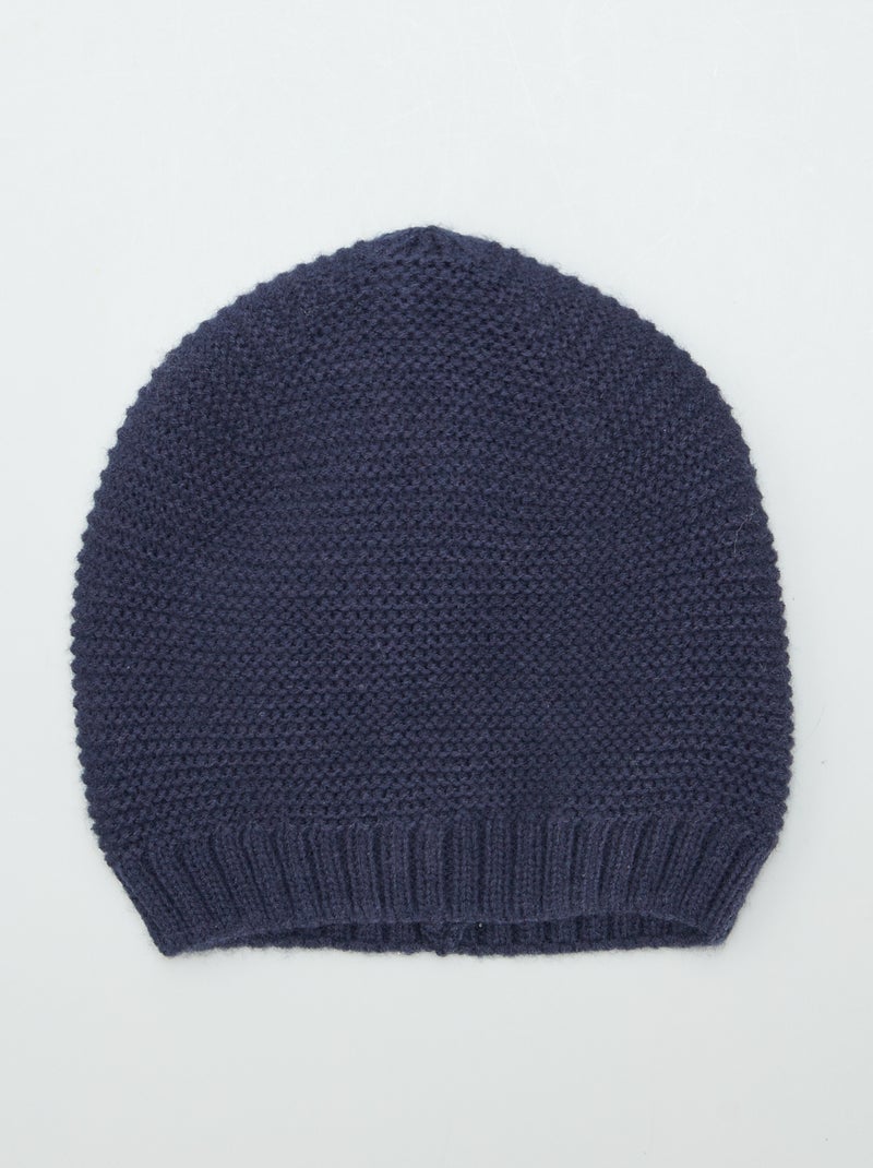 Gorro em ponto de mousse AZUL - Kiabi