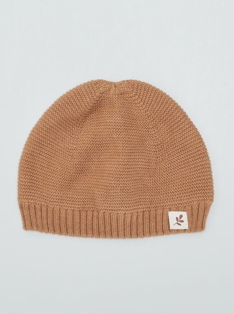 Gorro em ponto de mousse BEGE - Kiabi