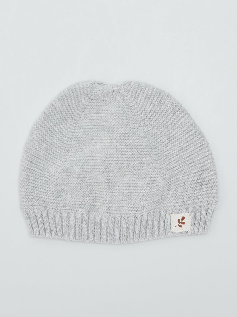 Gorro em ponto de mousse CINZA - Kiabi