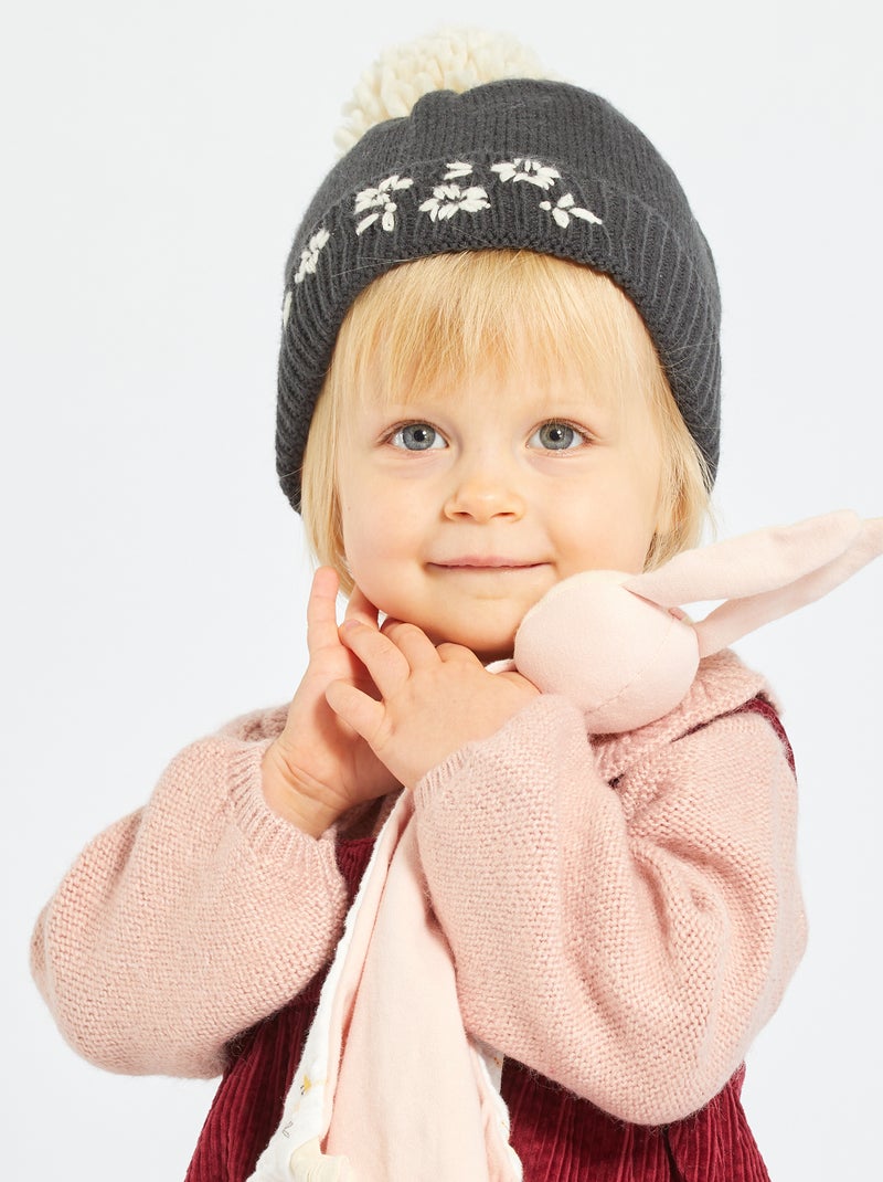 Gorro 'flores' Cinza Escuro - Kiabi