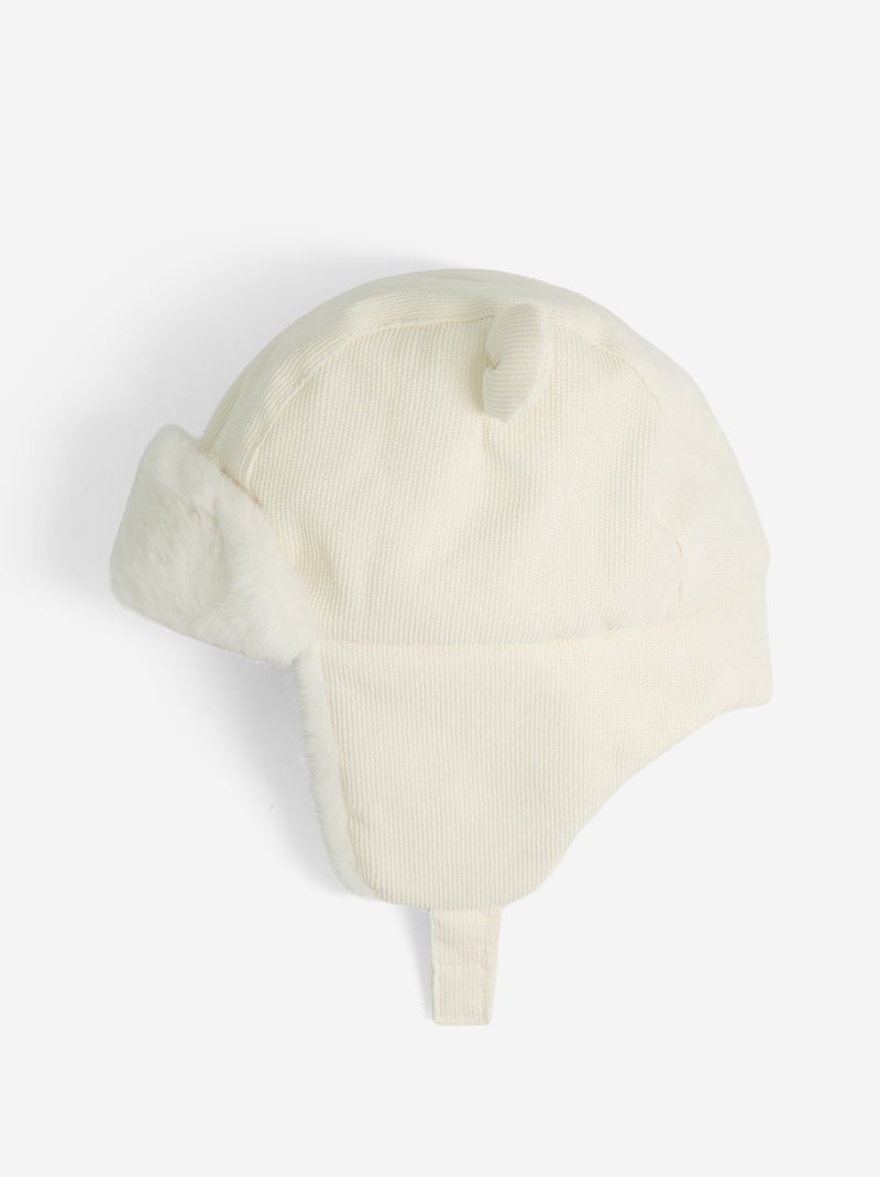 Gorro forrado com orelhas divertidas na parte superior Bege - Kiabi
