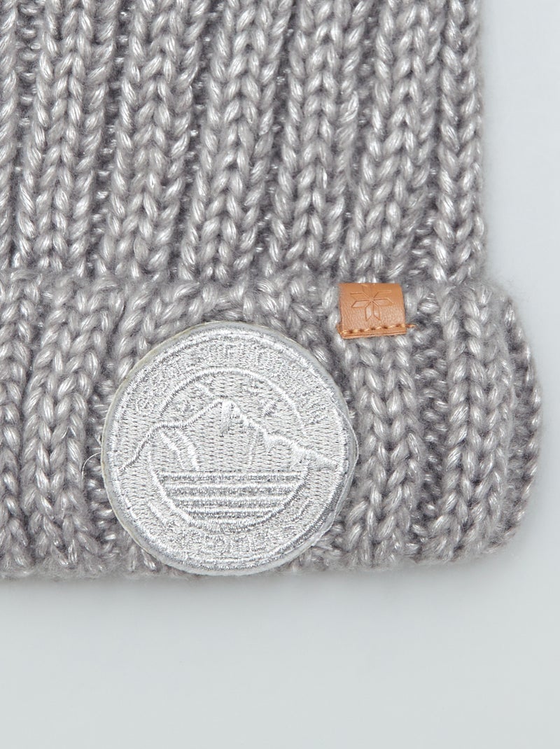 Gorro forrado com pompom CINZA - Kiabi