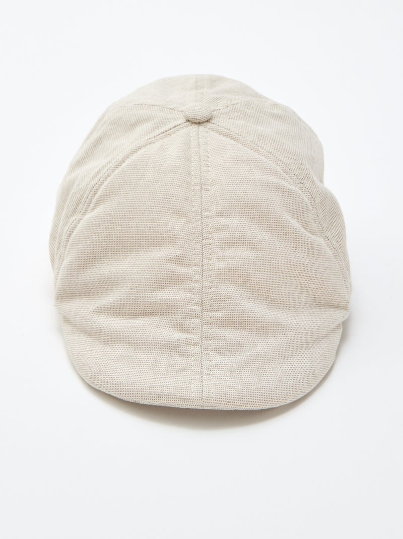 Gorro Gavroche em algodão e linho Bege - Kiabi