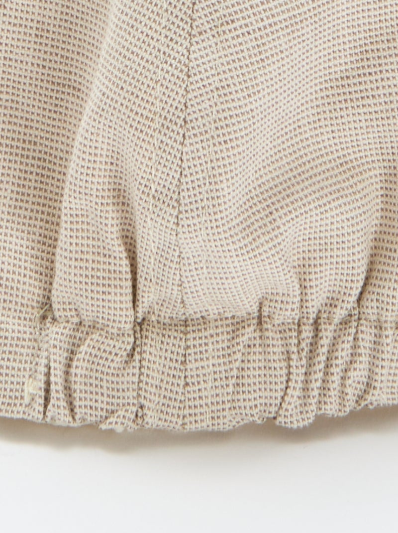 Gorro Gavroche em algodão e linho Bege - Kiabi