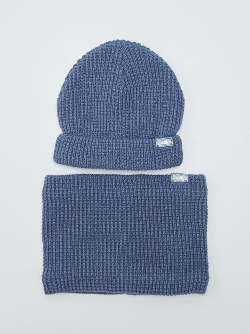 Gorro + gola snood em malha nacarada - Kiabi