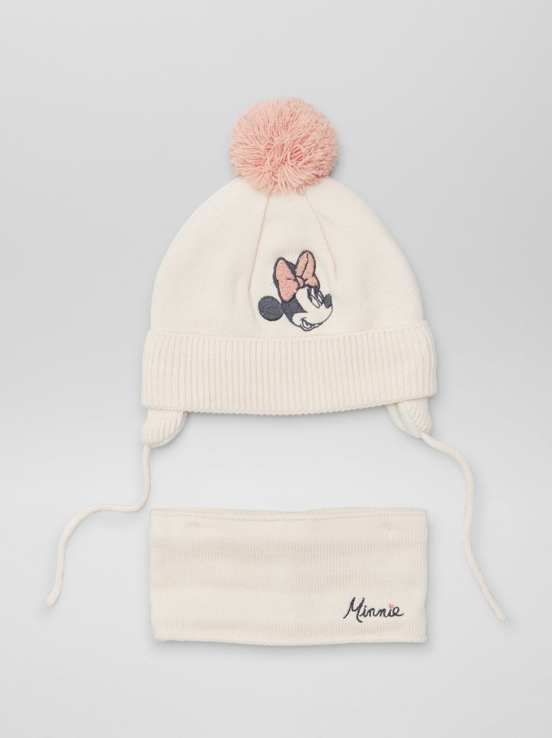 Gorro + gola snood 'Minnie' com forro polar ROSA - Kiabi