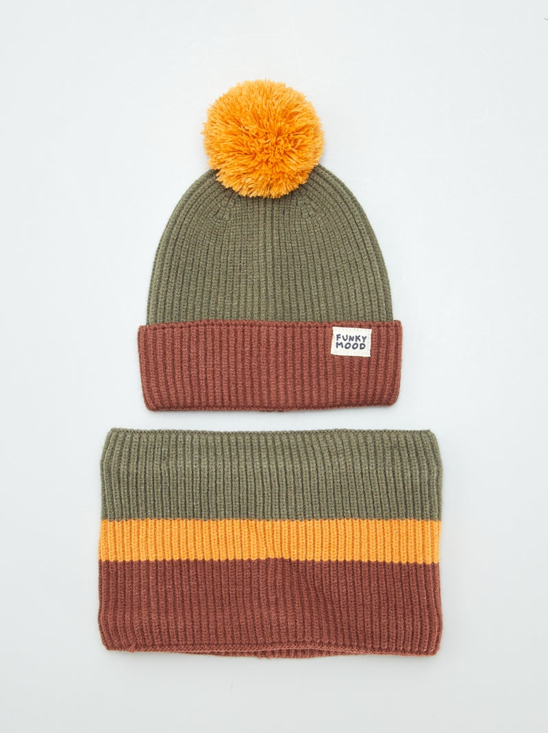 Gorro + gola tricolores CAQUI - Kiabi