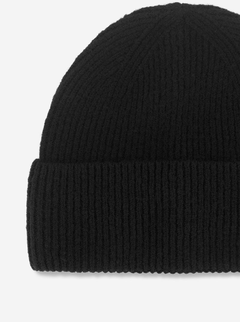 Gorro liso com dobra Preto - Kiabi