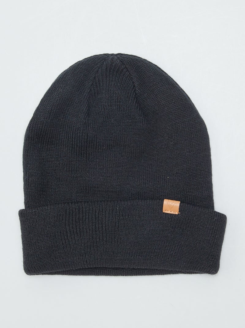 Gorro liso em malha fina PRETO - Kiabi