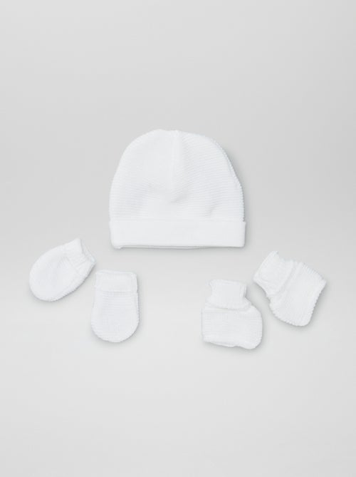 Gorro + luvas + pantufas 'Manufacture De Layette' - Kiabi