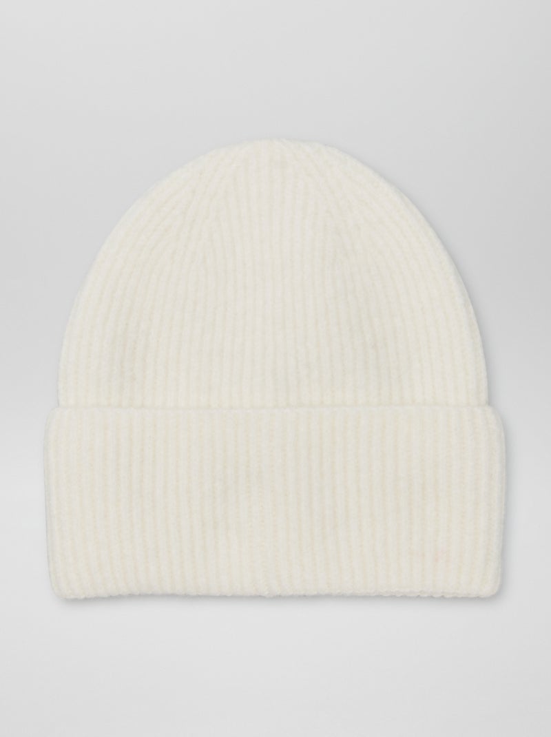 Gorro nervurado com dobra larga BEGE - Kiabi
