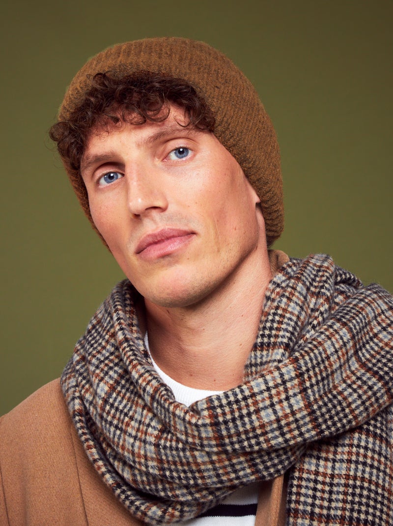 Gorro nervurado com dobra larga CASTANHO - Kiabi