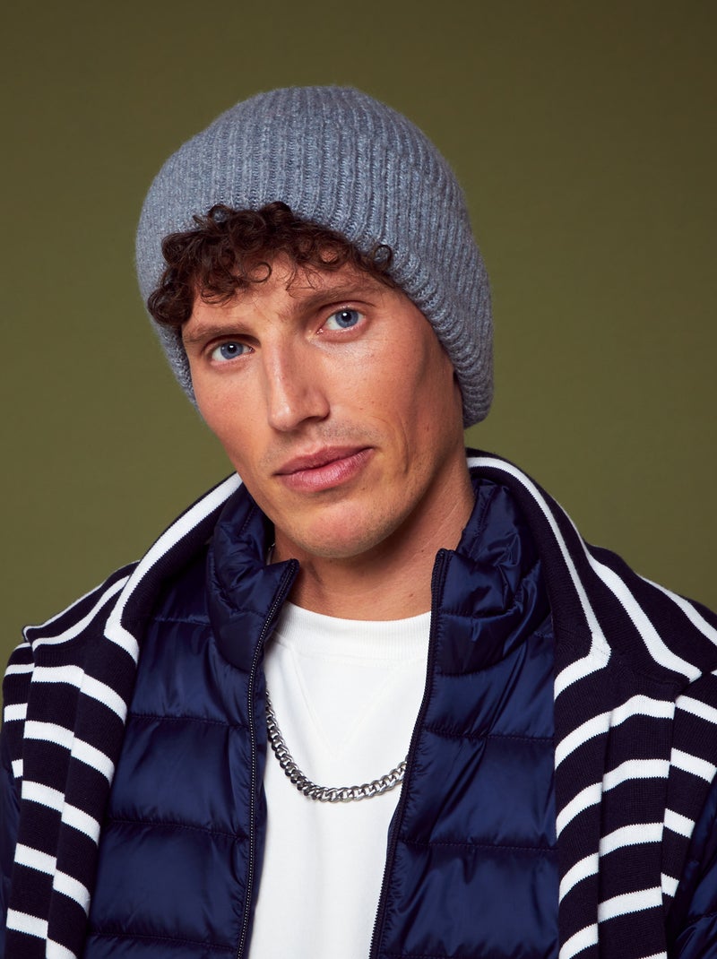 Gorro nervurado com dobra larga CINZA - Kiabi