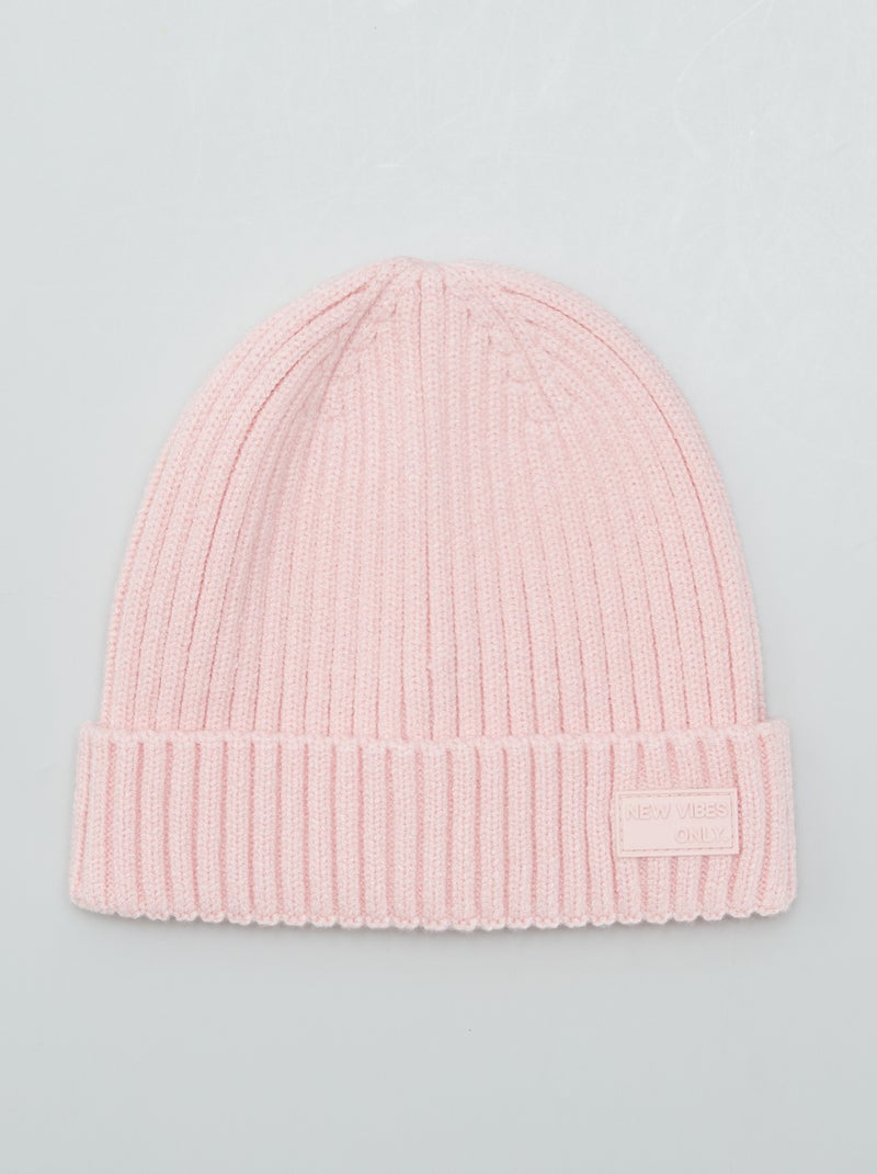 Gorro nervurado ROSA - Kiabi