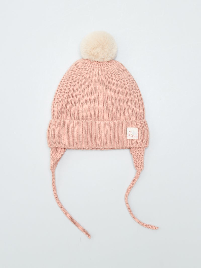 Gorro peruano com forro efeito lã de carneiro ROSA - Kiabi