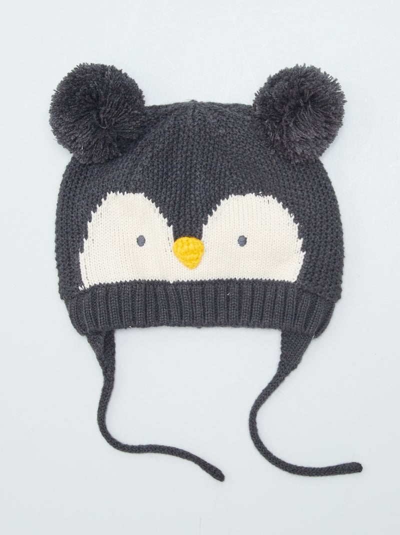 Gorro peruano de malha a ponto mousse PRETO - Kiabi