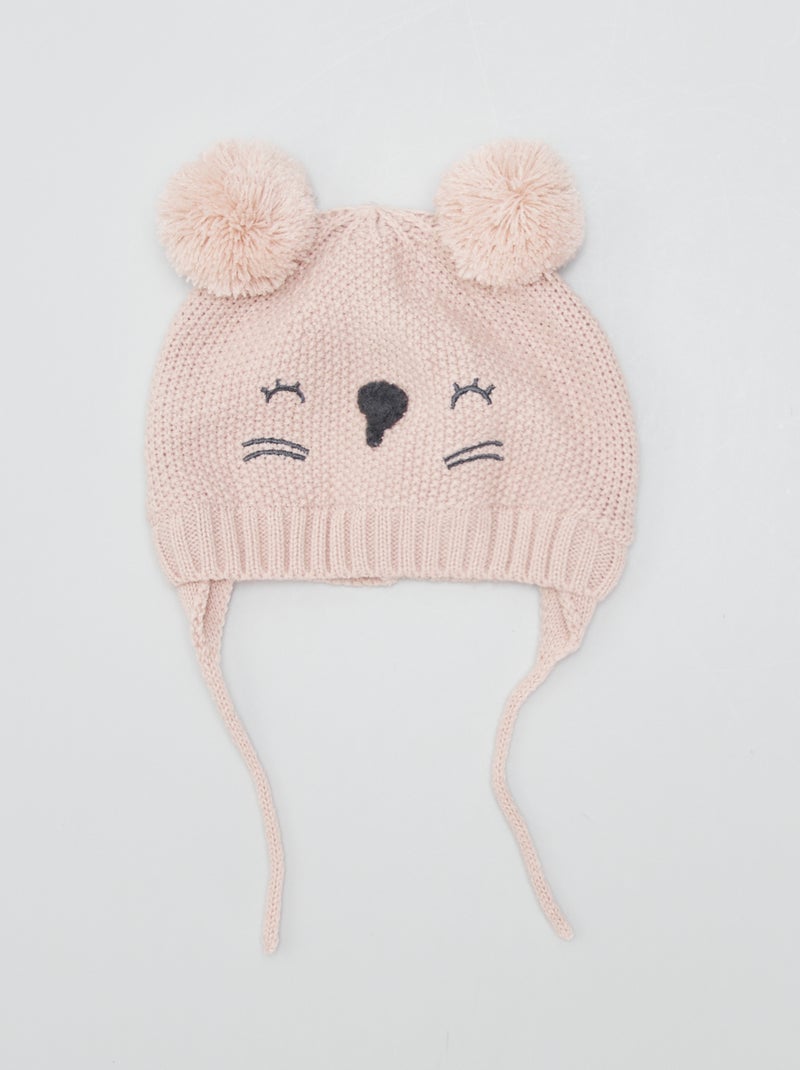 Gorro peruano de malha a ponto mousse ROSA - Kiabi