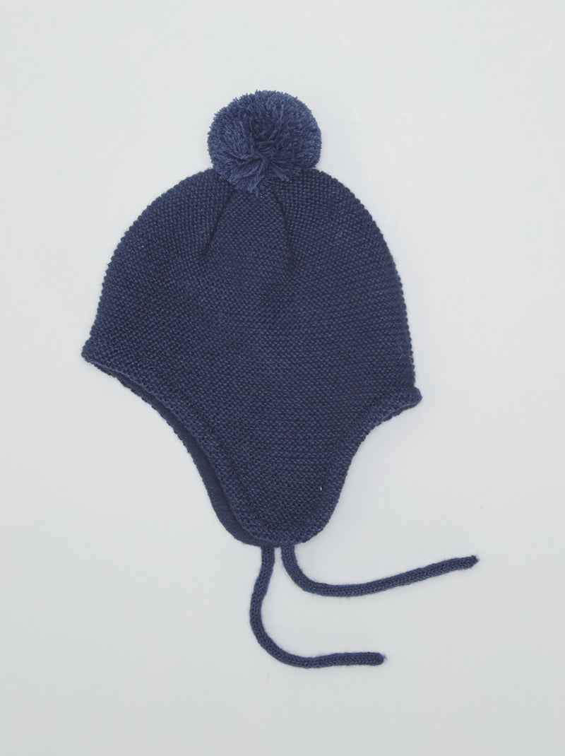 Gorro peruano em tricô PRETO - Kiabi