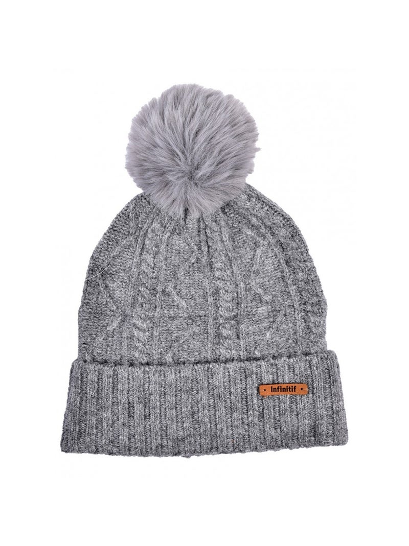 Gorro Pompon INFINITF Mulher Cinza - Kiabi