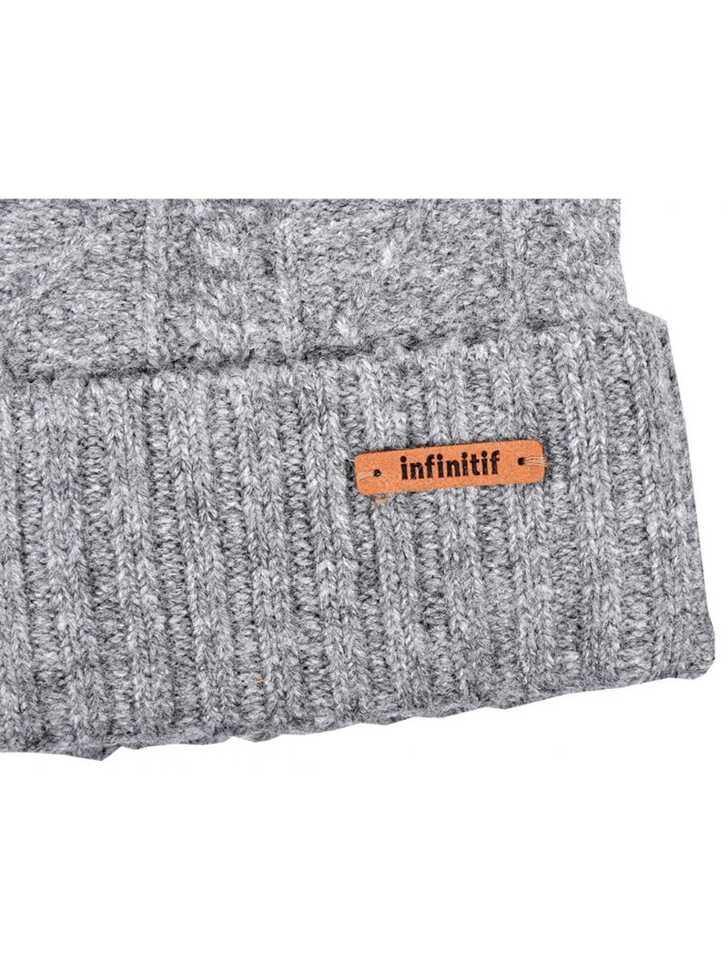 Gorro Pompon INFINITF Mulher Cinza - Kiabi
