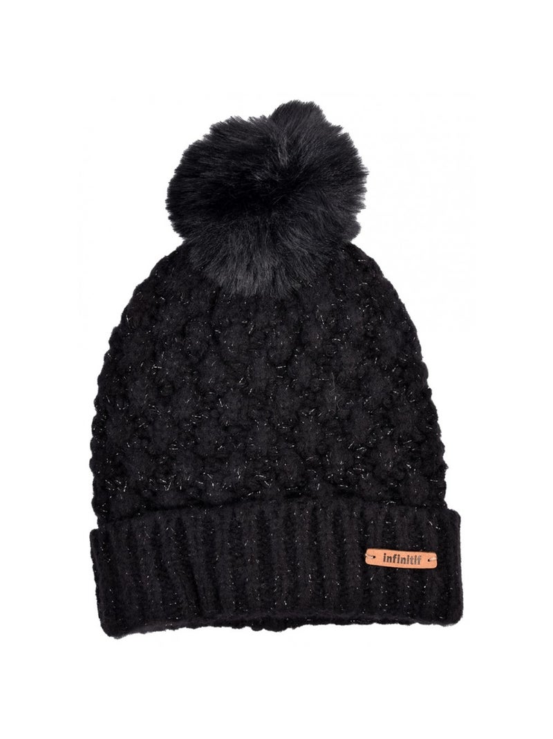 Gorro Pompon INFINITF Mulher Preto - Kiabi