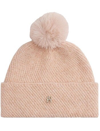 Gorro Cinzento Feminino Tommy Hilfiger com Pompom