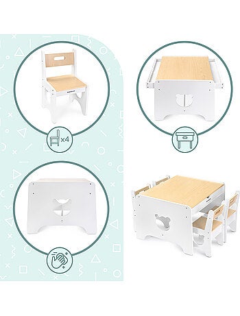 Grande conjunto de mesa e cadeiras mamabrum para crianças desde 3 anos
