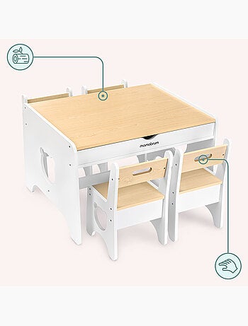 Grande conjunto de mesa e cadeiras mamabrum para crianças desde 3 anos