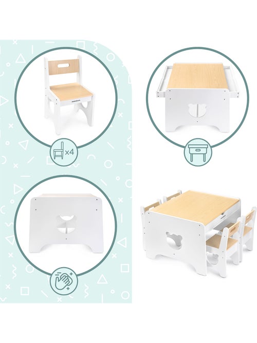 Grande conjunto de mesa e cadeiras mamabrum para crianças desde 3 anos - Kiabi Grande conjunto de mesa e cadeiras mamabrum para crianças desde 3 anos - Kiabi