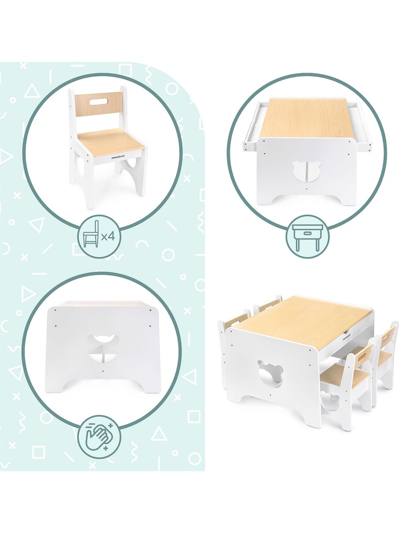 Grande conjunto de mesa e cadeiras mamabrum para crianças desde 3 anos Branco - Kiabi