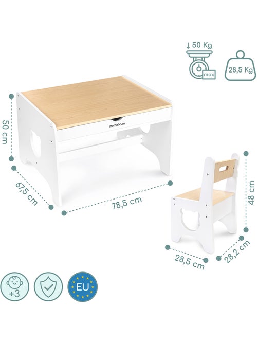 Grande conjunto de mesa e cadeiras mamabrum para crianças desde 3 anos - Kiabi Grande conjunto de mesa e cadeiras mamabrum para crianças desde 3 anos - Kiabi