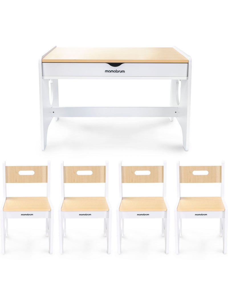 Grande conjunto de mesa e cadeiras mamabrum para crianças desde 3 anos Branco - Kiabi