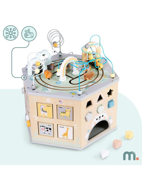 Grande cubo de atividades madeira montessori comboio alfabeto mamabrum - Kiabi Grande cubo de atividades madeira montessori comboio alfabeto mamabrum - Kiabi