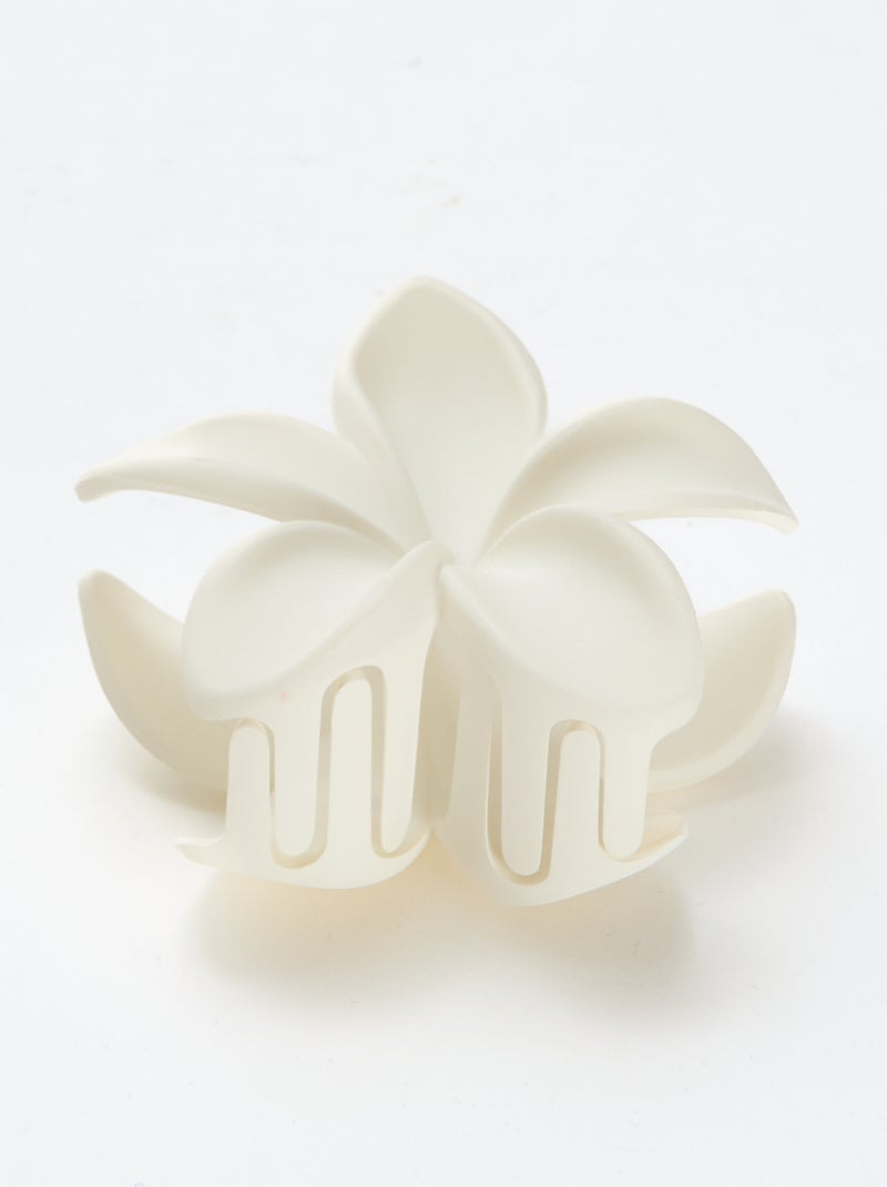 Grande pinça de caranguejo em forma de flor Branco - Kiabi
