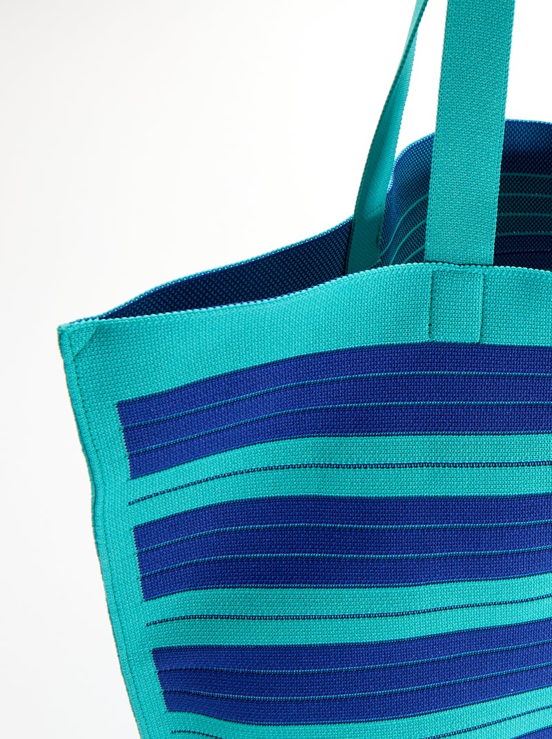 Grande saco de cabas às riscas Azul - Kiabi