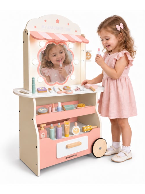 Grande salao cabeleireiro madeira infantil movel espelho led mamabrum - Kiabi Grande salao cabeleireiro madeira infantil movel espelho led mamabrum - Kiabi