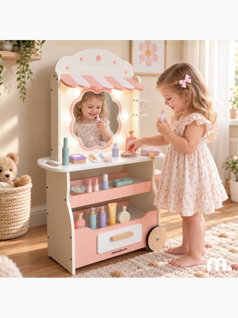 Grande salao cabeleireiro madeira infantil movel espelho led mamabrum N/D - Kiabi