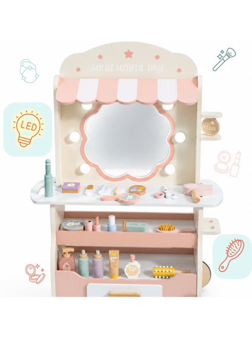 Grande salao cabeleireiro madeira infantil movel espelho led mamabrum - Kiabi Grande salao cabeleireiro madeira infantil movel espelho led mamabrum - Kiabi
